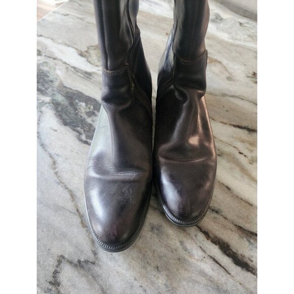 Womens Italian Leather 2‎ Toned Riding Boots Size 37 Tremp - Picture 2 of 9